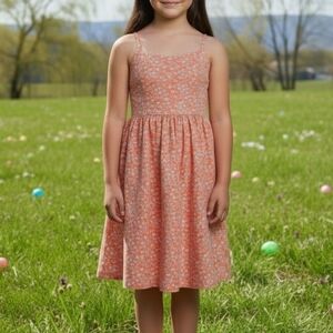 Old Navy Coral Floral Spaghetti-Strap Dress